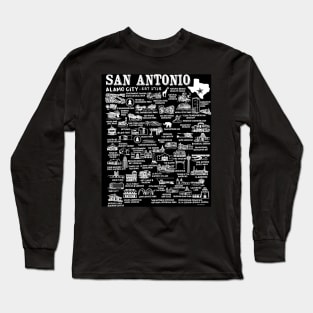 San Antonio Map Long Sleeve T-Shirt